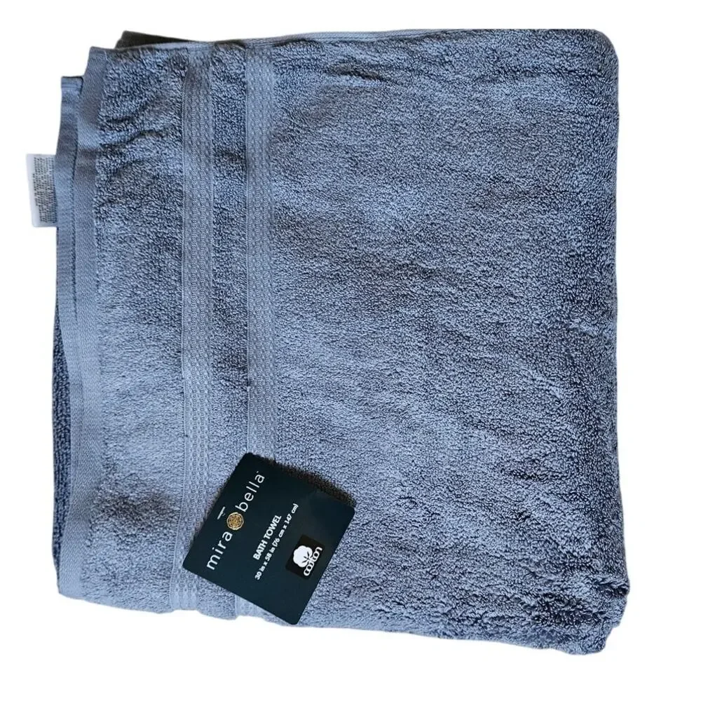 Mira Bella 100% Cotton Bath Towel OEKO-TEX  Blue NWT Costco